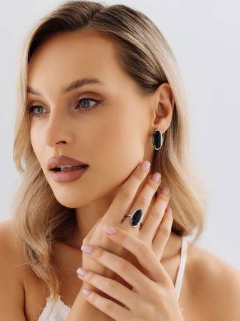 2340361974 Серьги (Ag 925) 2340361974 от KRASNOE, металл Серебро, вставка Авантюрин Синт.