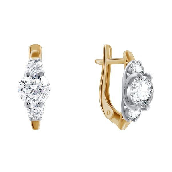 Серьги из серебра с фианитами со скидкой Серьги из серебра с фианитами со скидкой