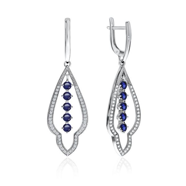 Серьги из серебра с наносапфиром 2340880766л-82 от KRASNOE, металл Серебро, вставка Ситалл Серьги из серебра с наносапфиром 2340880766л-82 от KRASNOE, металл Серебро, вставка Ситалл