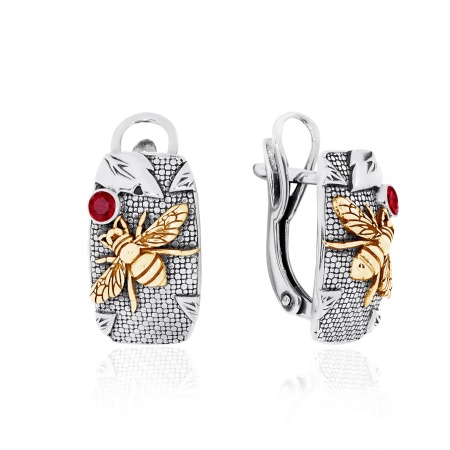 Серьги из серебра с корундом 2317161771-37 от KRASNOE, металл Серебро, вставка Корунд Натур.