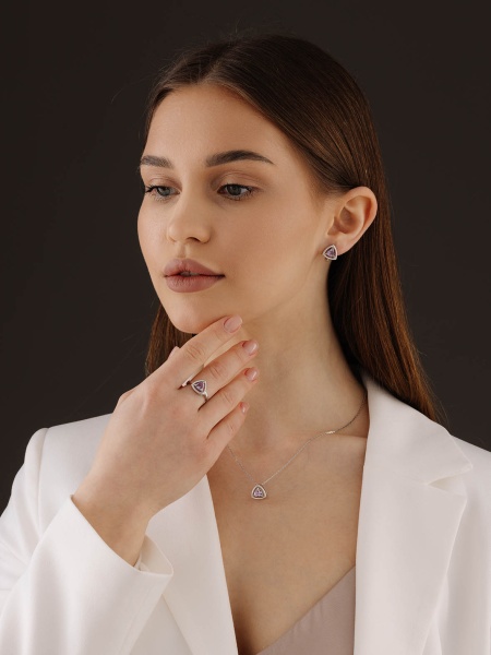 Серьги из серебра с аметистами