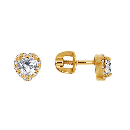 Пусеты из серебра с фианитами