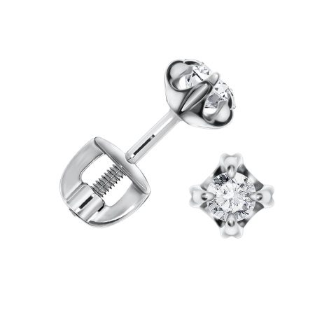 Пусеты из серебра с фианитами