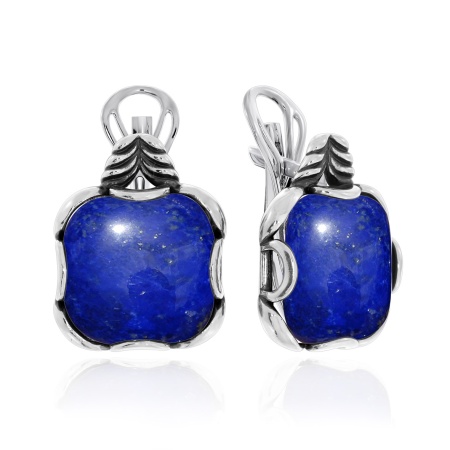 Серьги из серебра с лазуритами 2310470976 от KRASNOE, металл Серебро, вставка Лазурит