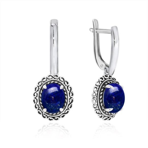 Серьги из серебра с лазуритом