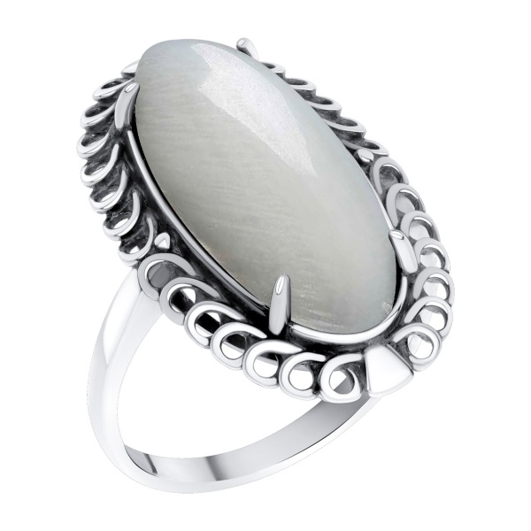 Купить кольцо из серебра с перламутром в интернет-магазине KRASNOE