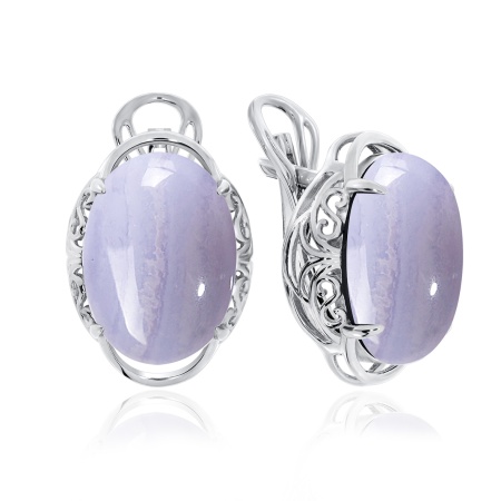 Серьги из серебра с агатом