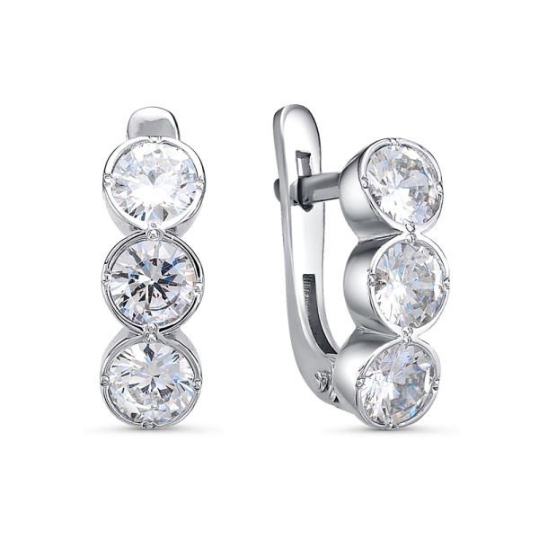 Серьги из серебра без вставок с1202593 от KRASNOE, металл Серебро, вставка 