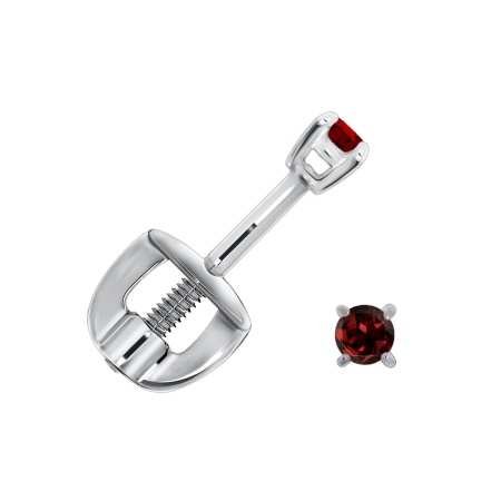 Пусеты из серебра с гранатами П340150020 от KRASNOE, металл Серебро, вставка Гранат