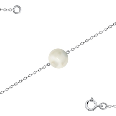 Купить браслет из серебра с жемчугом