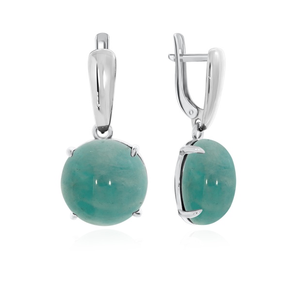 Серьги из серебра с амазонитами
