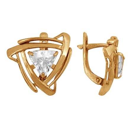 Серьги из серебра с фианитами со скидкой