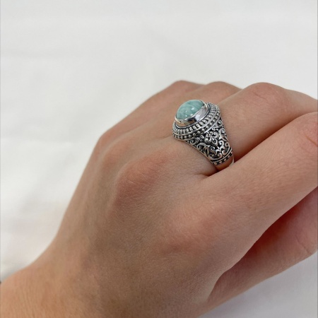 Купить кольцо из серебра с амазонитом в интернет-магазине KRASNOE