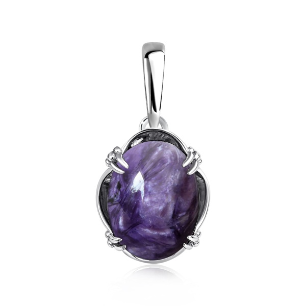 Купить подвеска из серебра с чароитом