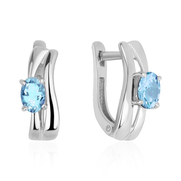 Серьги из серебра с топазами в ювелирном интернет-магазине