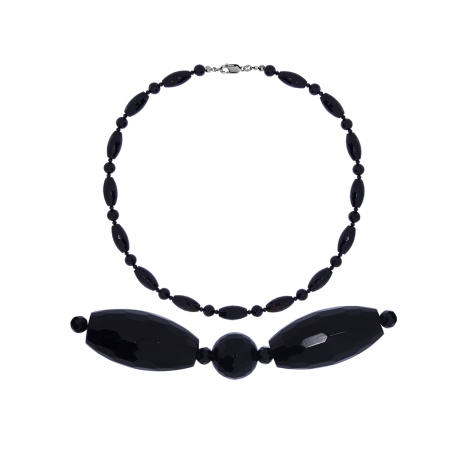 Бусы из серебра с с шпинелями и ониксами 8340436204-55 Бусы из серебра с с шпинелями и ониксами 8340436204-55