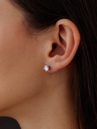 Пусеты из серебра с фианитами П340200860 от KRASNOE, металл Серебро, вставка Фианит