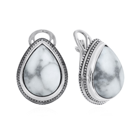 Серьги из серебра с кахолонгом