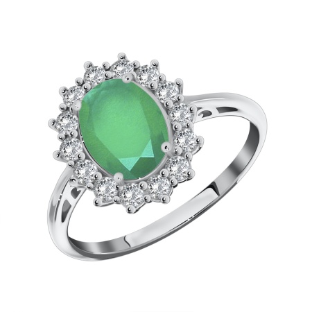 Купить кольцо из серебра с агатом и фианитами в интернет-магазине KRASNOE