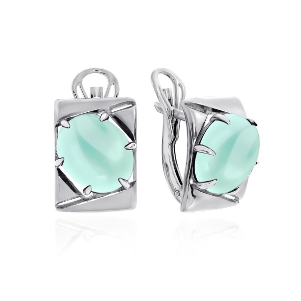 Серьги из серебра с агатами