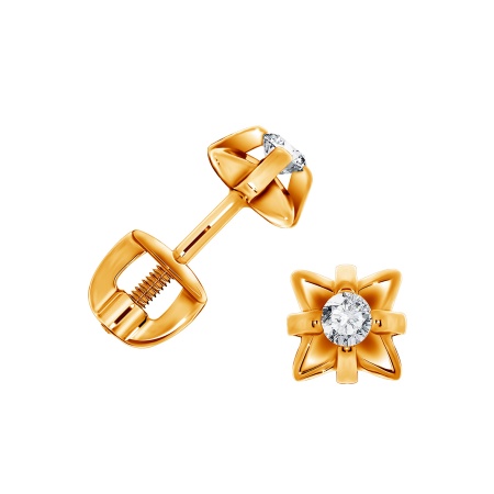 Пусеты из серебра с фианитами