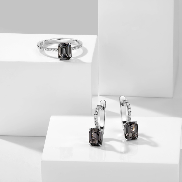 Серьги из золота со шпинелью и бриллиантами 2740212834-1-21 от KRASNOE, металл Золото, вставка Шпинель