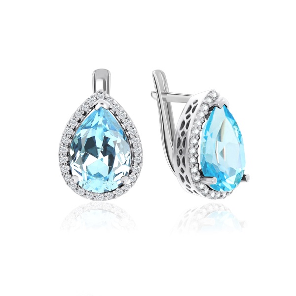 Серьги из серебра с топазом