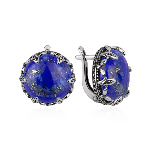 Серьги из серебра с лазуритами в ювелирном интернет-магазине