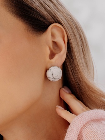 Серьги из серебра с кахолонгом