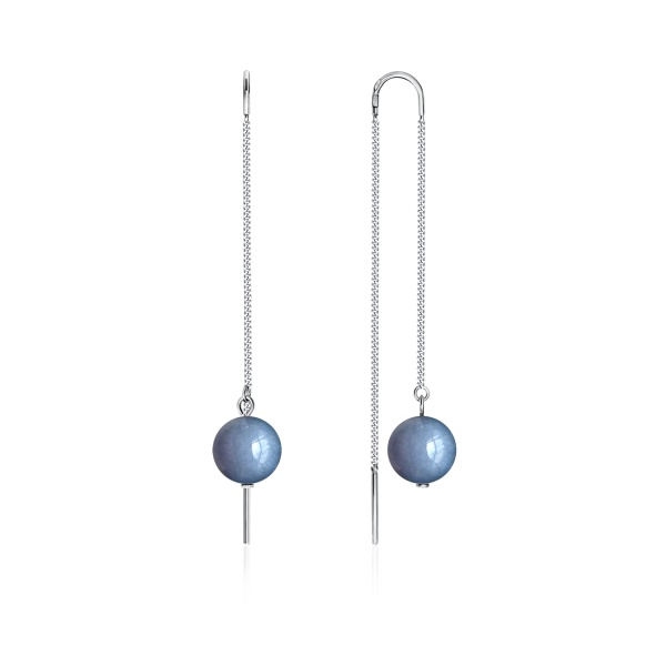 Серьги из серебра с ангелитами