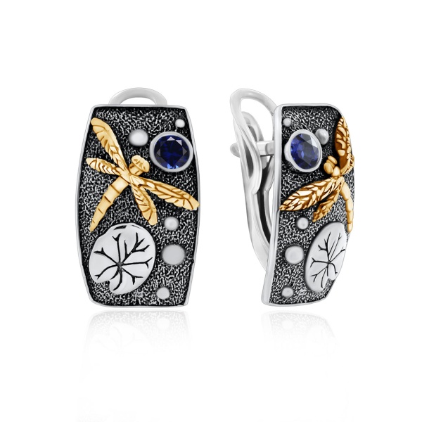 Серьги из серебра с корундом 2317161767-80 от KRASNOE, металл Серебро, вставка Корунд Натур.