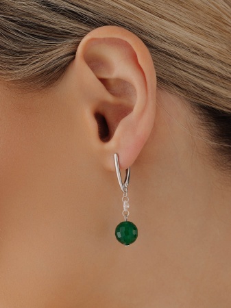 Серьги из серебра с агатами и фианитами 2340390625-60 от KRASNOE, металл Серебро, вставка Агат