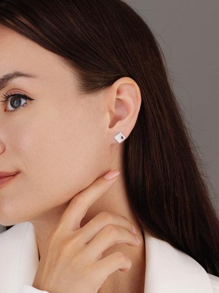 Пусеты из серебра без вставок в ювелирном интернет-магазине