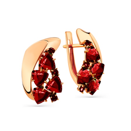 Серьги из золота с гранатом 02-3-312-0300-010 от KRASNOE, металл Золото, вставка Гранат