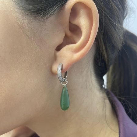 Серьги из серебра с агатами и фианитами 2340391347л-60 от KRASNOE, металл Серебро, вставка Агат