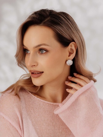 Серьги из серебра с кахолонгом