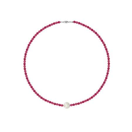 Колье из серебра с жемчугом и агатами 8340876121-45-23