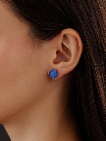 Пусеты из серебра с кошачим глазом 2340265946-70 от KRASNOE, металл Серебро, вставка Кошачий глаз