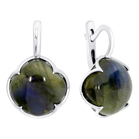 Серьги из серебра с лабрадоритами 2340Л05794 от KRASNOE, металл Серебро, вставка Лабрадорит