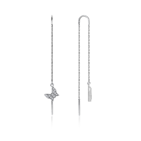 Серьги из серебра с фианитами со скидкой