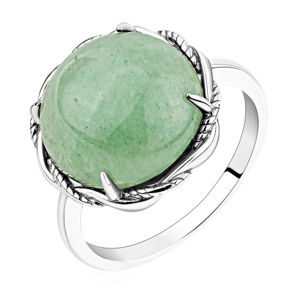 Купить кольцо из серебра с авантюрином в интернет-магазине KRASNOE