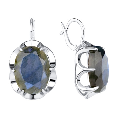 Серьги из серебра с лабрадоритами 2340Л05808 от KRASNOE, металл Серебро, вставка Лабрадорит