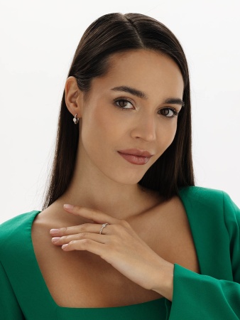 Серьги из серебра с фианитами