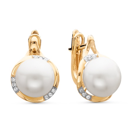 Серьги из золота Z2-9234 от KRASNOE, металл Золото, вставка Жемчуг