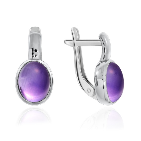 Серьги из серебра с аметист
