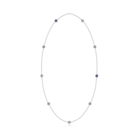 Колье из серебра с бериллами,  морганитами и  аквамаринами