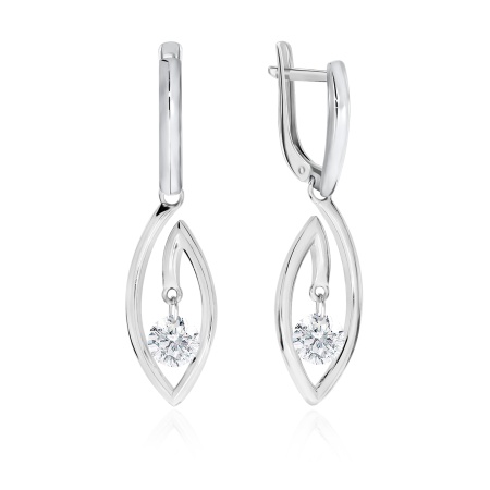 Серьги из серебра с фианитами со скидкой