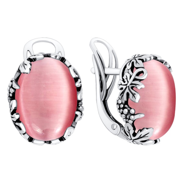 Серьги из серебра с агатом