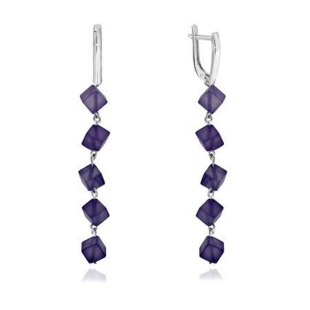 Серьги из серебра с агатами