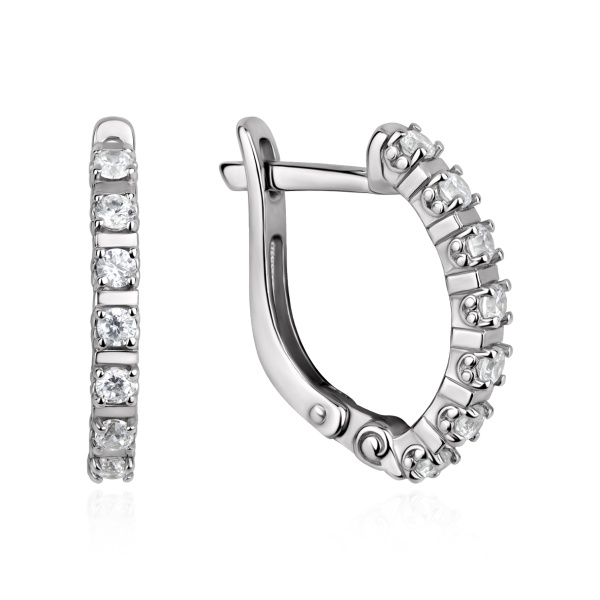 Серьги из серебра с фианитами в ювелирном интернет-магазине